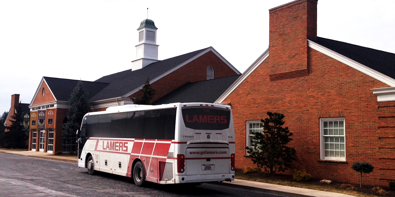 Bus infront of museum